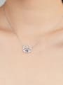 thumb 925 Sterling Silver Cubic Zirconia Evil Eye Vintage Necklace 1
