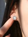 thumb 925 Sterling Silver Cross Vintage Stud Earring 1