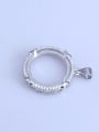 thumb 925 Sterling Silver Rhodium Plated Round Pendant Setting Stone size: 20*20mm 1