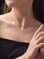 thumb 925 Sterling Silver High Carbon Diamond Dainty Choker Necklace 1