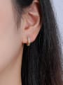 thumb 925 Sterling Silver Cubic Zirconia Geometric Minimalist Huggie Earring 1