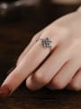 thumb 925 Sterling Silver Geometric Vintage Chinese Knot Ring 1