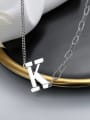 thumb 925 Sterling Silver Letter K Vintage Asymmetrical  Chain Necklace 3