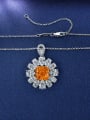 thumb 925 Sterling Silver High Carbon Diamond Flower Dainty Necklace 4