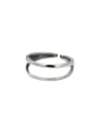thumb 925 Sterling Silver  Vintage  Double Layer Line Stackable Ring 3