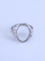 thumb 925 Sterling Silver 18K White Gold Plated Geometric Ring Setting Stone size: 9*11 11*13 12*16 13*18 15*20MM 0