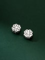 thumb S925 plain silver hollow 9mm four-leaf flower spacer beads 0