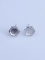 thumb 925 Sterling Silver 18K White Gold Plated Round Earring Setting Stone size: 7*7mm 0