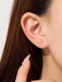 thumb 925 Sterling Silver Cubic Zirconia Geometric Dainty Stud Earring 1