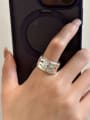 thumb 925 Sterling Silver Geometric Vintage Band Ring 1
