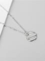 thumb 925 Sterling Silver  Minimalist Round Concave Convex  Necklace 2