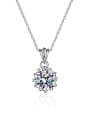 thumb 925 Sterling Silver Moissanite Flower Dainty Necklace 0