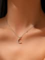 thumb 925 Sterling Silver Cubic Zirconia Moon Dainty Necklace 1