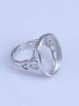 thumb 925 Sterling Silver 18K White Gold Plated Heart Ring Setting Stone size: 15*20mm 2