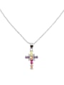 thumb 925 Sterling Silver Cubic Zirconia Cross Dainty Regligious Necklace 0