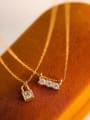 thumb 925 Sterling Silver Cubic Zirconia Geometric Dainty Necklace 2