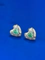 thumb 925 Sterling Silver Paraiba Stone  Heart Luxury Stud Earring 0