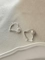 thumb 925 Sterling Silver Bead Heart Minimalist Drop Earring 2