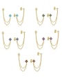 thumb 925 Sterling Silver Cubic Zirconia Tassel Dainty Drop Earring 0