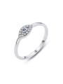 thumb 925 Sterling Silver Cubic Zirconia Evil Eye Dainty Band Ring 0