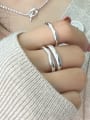 thumb 925 Sterling Silver Double Layer  Square Vintage Stackable Ring 1