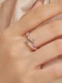 thumb 925 Sterling Silver Cubic Zirconia Geometric Dainty Band Ring 1