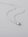 thumb 925 Sterling Silver Smooth  Leaf Minimalist Pendant Necklace 2