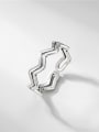thumb 925 Sterling Silver Irregular Vintage  Water Ripple Stackable Ring 0