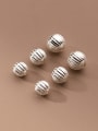 thumb 925 silver simple striped round beads 3-8mm spherical  beads 1