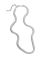 thumb 925 Sterling Silver Snake  Bone Chain Minimalist Necklace 0