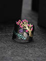 thumb 925 Sterling Silver Amethyst Tree of Life Vintage Band Ring 0