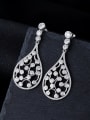 thumb 925 Sterling Silver Cubic Zirconia Water Drop Statement Cluster Earring 2