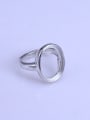thumb 925 Sterling Silver 18K White Gold Plated Geometric Ring Setting Stone size: 13*17mm 2
