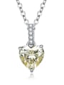 thumb 925 Sterling Silver High Carbon Diamond Heart Dainty Necklace 0