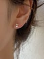 thumb 925 Sterling Silver Cubic Zirconia Heart Dainty Stud Earring 1