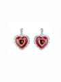 thumb 925 Sterling Silver Carnelian Heart Minimalist Stud Earring 3
