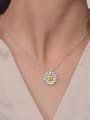thumb 925 Sterling Silver High Carbon Diamond Flower Luxury Necklace 3