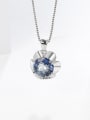 thumb 925 Sterling Silver Swiss Blue Topaz Flower Minimalist Necklace 3