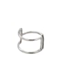 thumb 925 Sterling Silver Geometric Vintage Double Layer Line   Band Ring 3