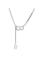 thumb 925 Sterling Silver Letter Vintage Lariat Necklace 0
