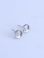 thumb 925 Sterling Silver 18K White Gold Plated Round Earring Setting Stone size: 7*7mm 6*6mm 0