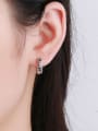 thumb 925 Sterling Silver Hollow Geometric Minimalist Huggie Earring 1