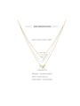 thumb 925 Sterling Silver Cubic Zirconia Geometric Dainty Multi Strand Necklace 2