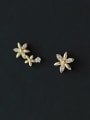 thumb 925 Sterling Silver Cubic Zirconia Flower Dainty Stud Earring 2