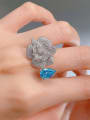 thumb 925 Sterling Silver Cubic Zirconia Flower Luxury Band Ring 1