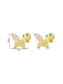 thumb 925 Sterling Silver Cubic Zirconia Butterfly Minimalist Stud Earring 2