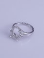 thumb 925 Sterling Silver 18K White Gold Plated Geometric Ring Setting Stone size: 10*13mm 1