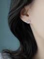 thumb 925 Sterling Silver Cubic Zirconia whale Dainty Stud Earring 1