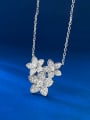 thumb 925 Sterling Silver Cubic Zirconia Cross Flower Luxury Necklace 0