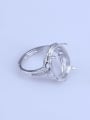 thumb 925 Sterling Silver 18K White Gold Plated Geometric Ring Setting Stone size: 9*11 10*12 11*13 12*16 13*17 14*19MM 1